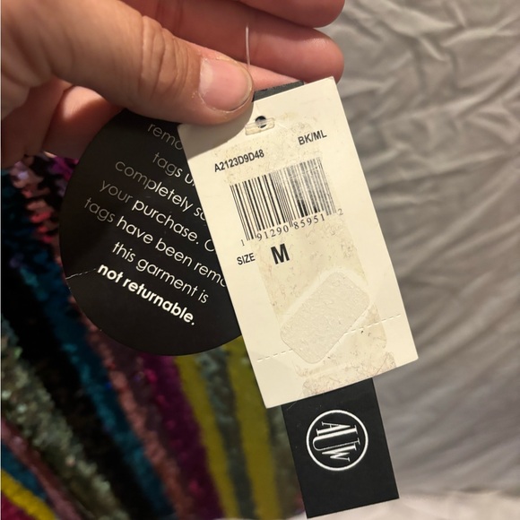 NWT As U Wish size Medium Multicolor Sequin V-Neck Dress - Picture 6 of 6